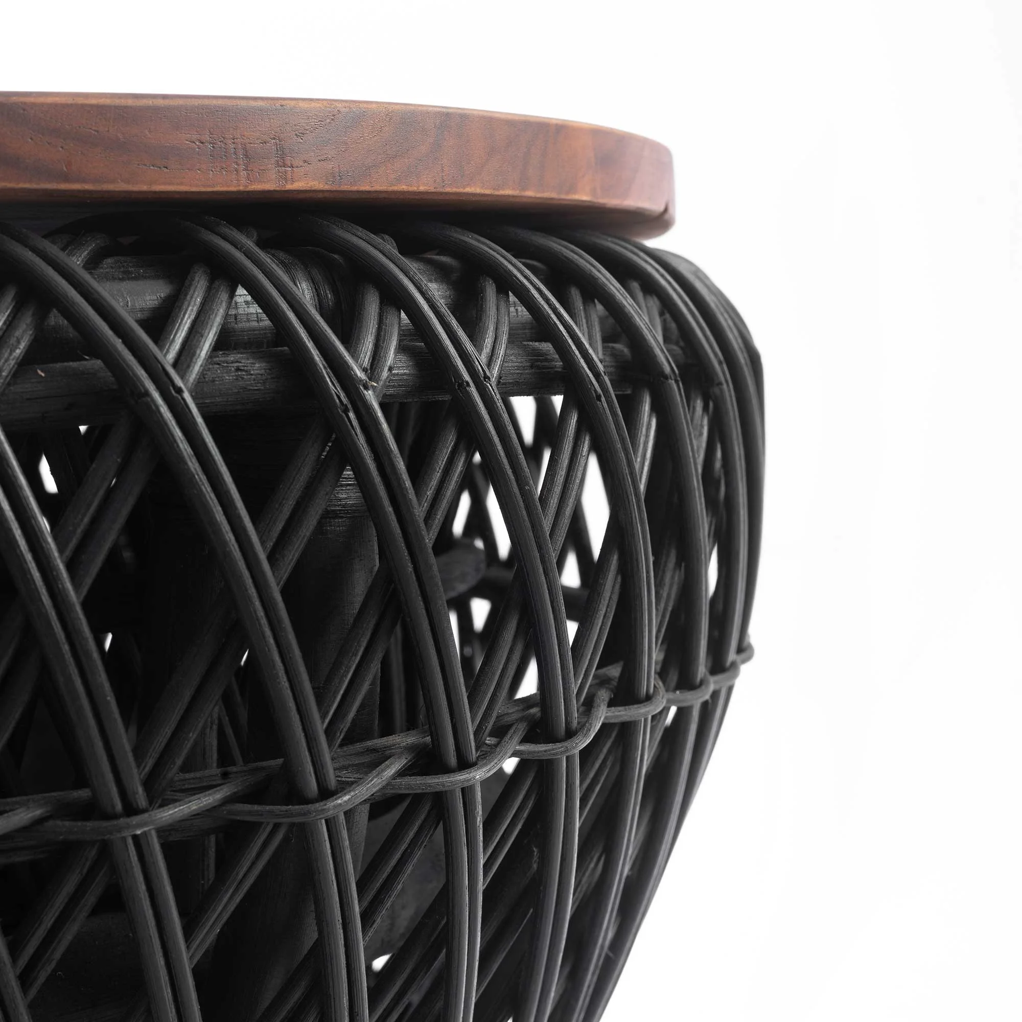 NELLY COFFEE TABLE RATTAN BLACK Thumbnail