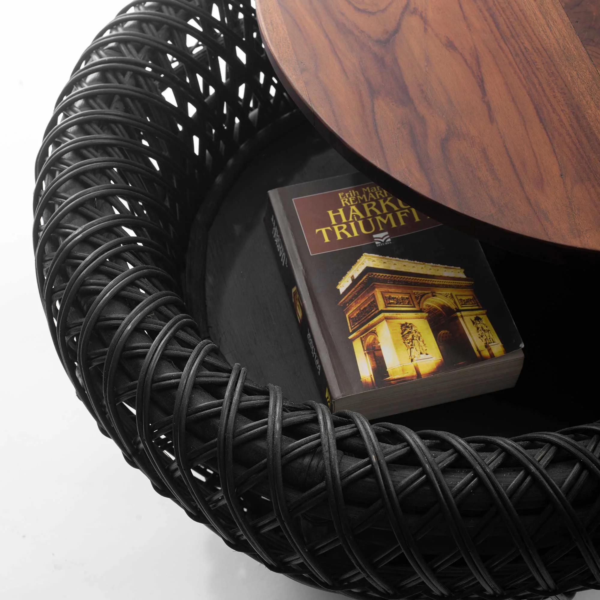 NELLY COFFEE TABLE RATTAN BLACK Thumbnail