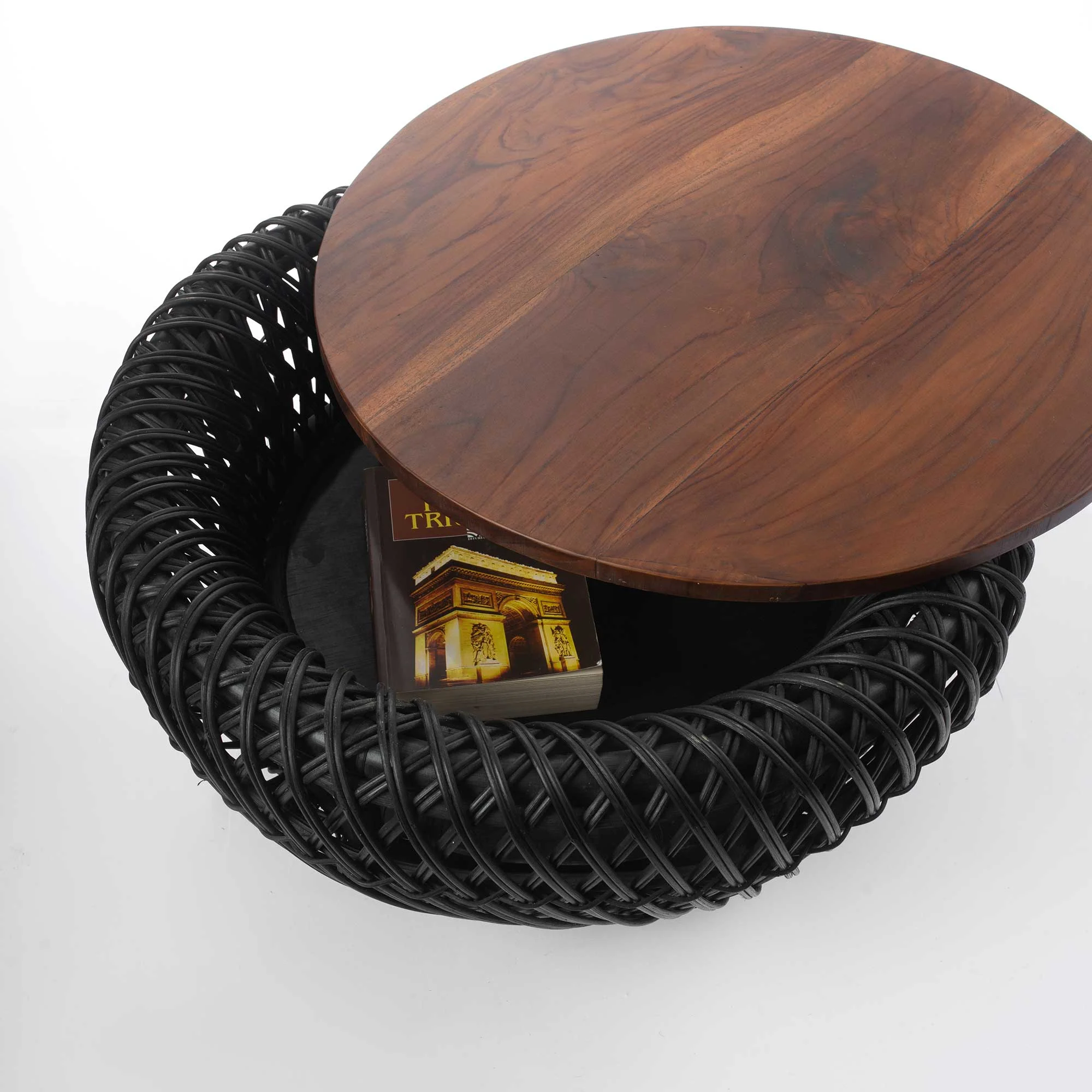 NELLY COFFEE TABLE RATTAN BLACK Thumbnail
