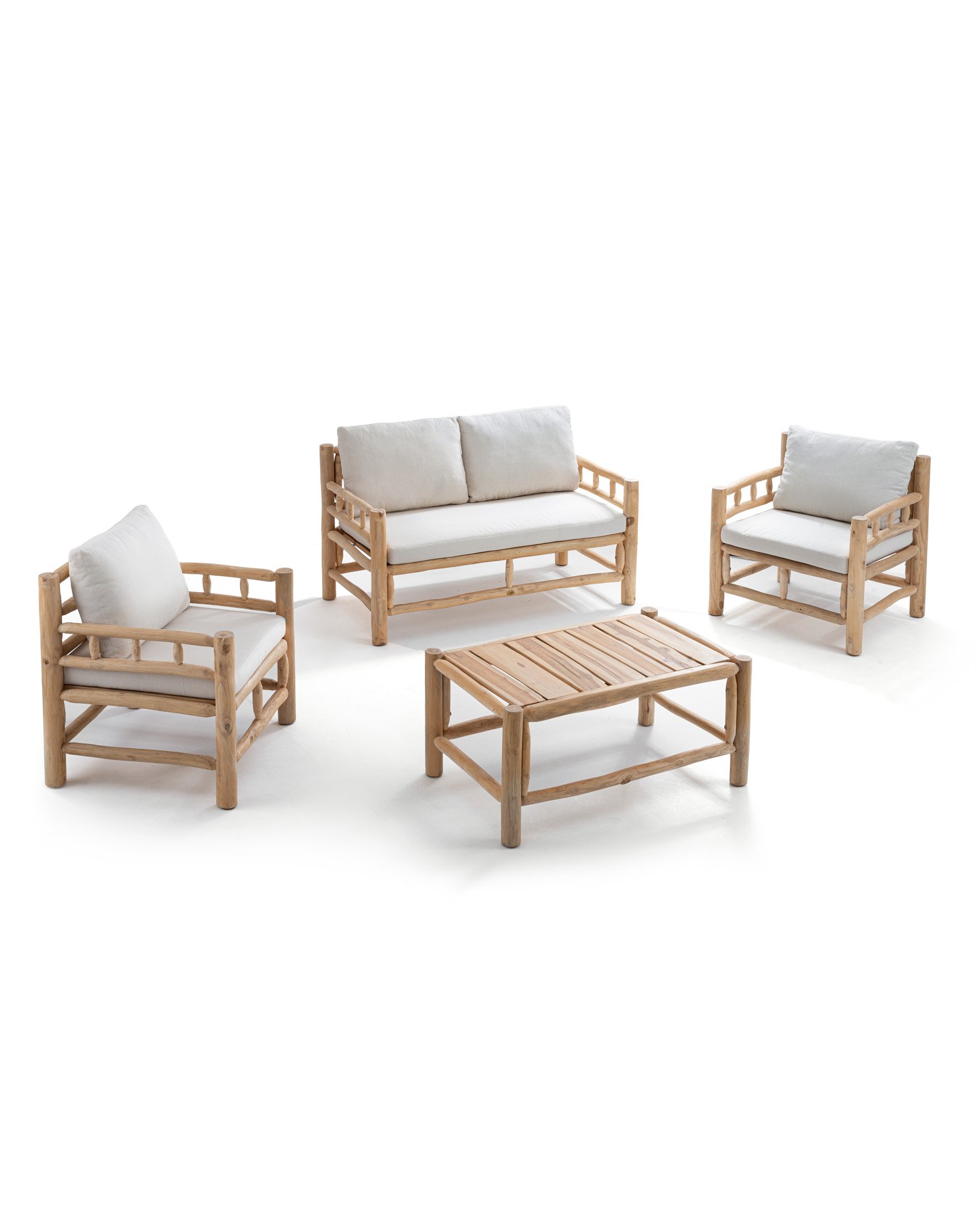 Nuriel teak brach set with cushion Thumbnail