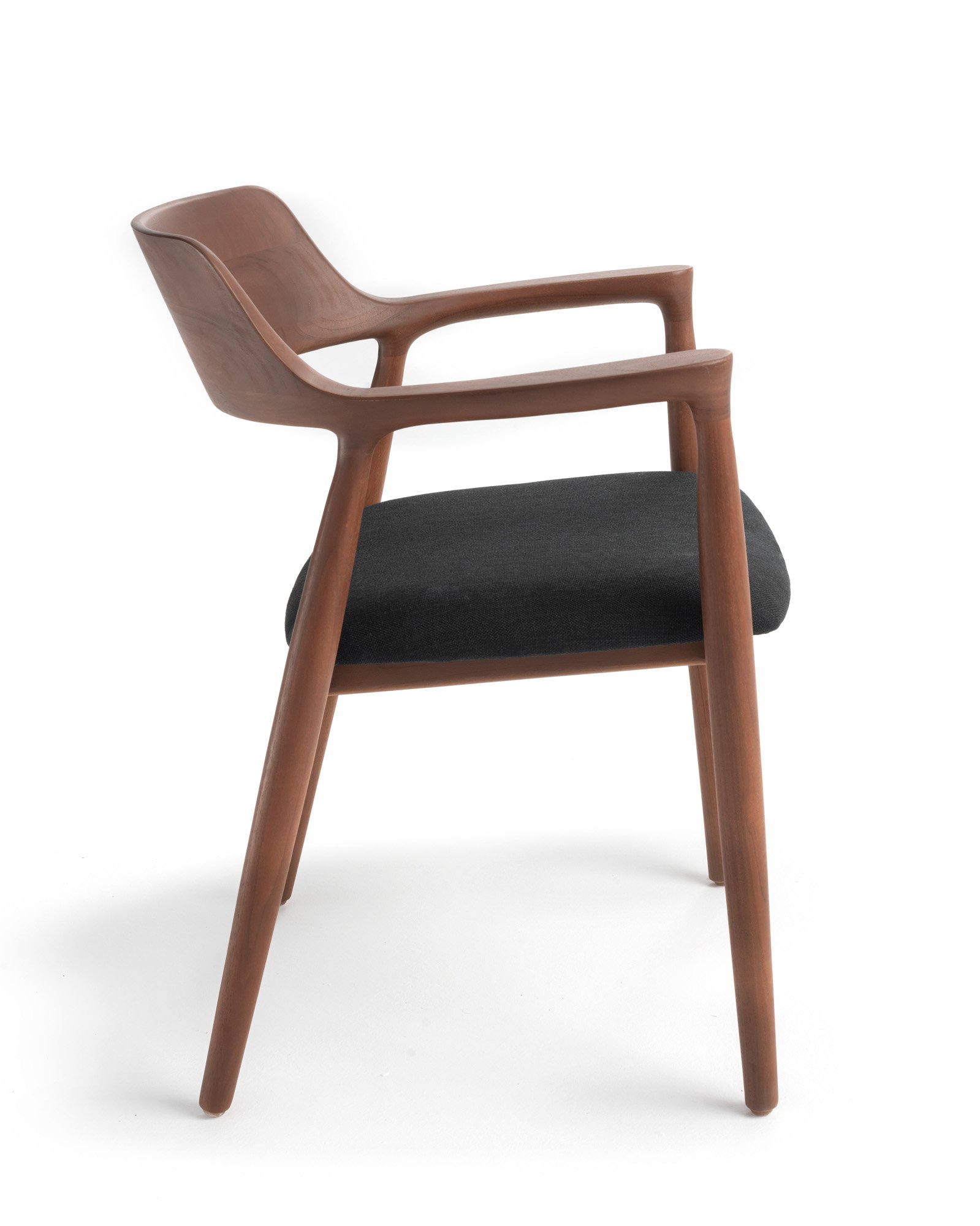 Heroshima Dining Chair - Cushion Seat Walnut