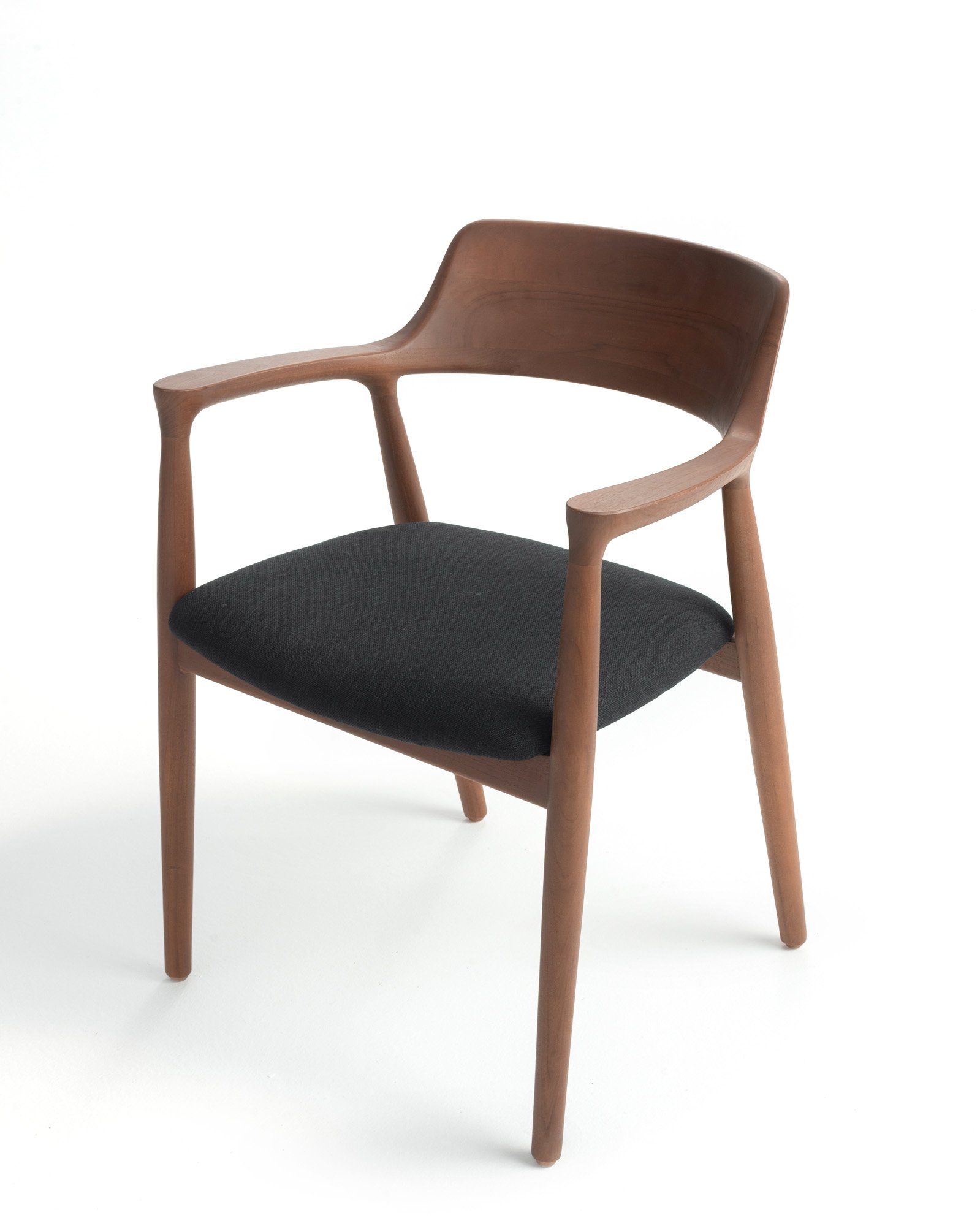 Heroshima Dining Chair - Cushion Seat Walnut Thumbnail
