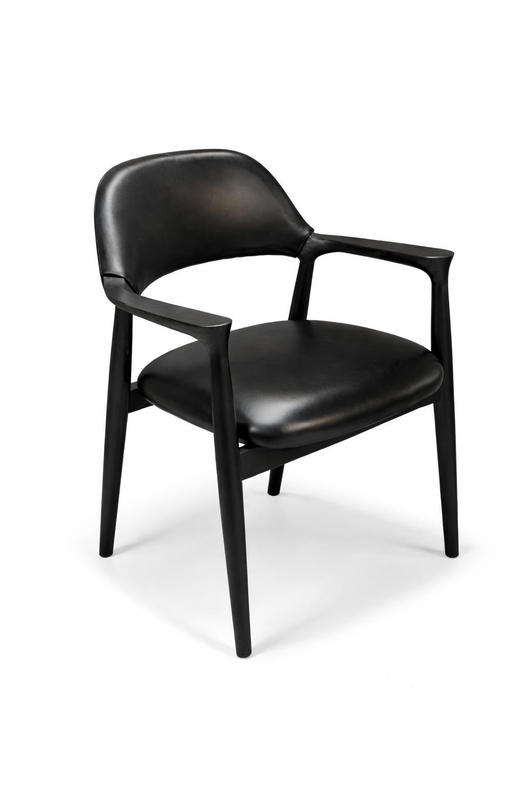 Heroshima Oversized Dining Chair - Fully Black Leather